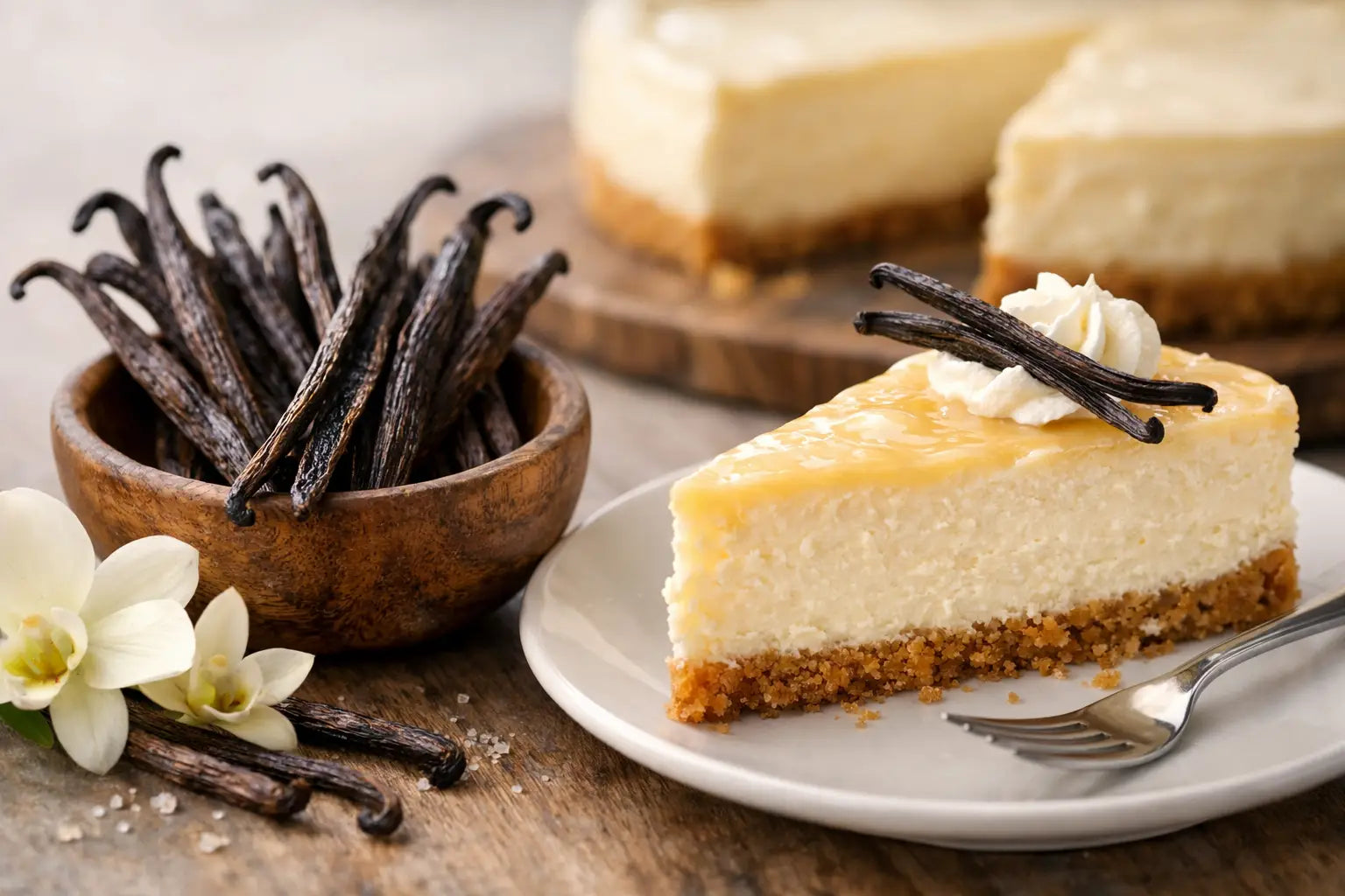Vanilleschoten für Käsekuchen verwenden