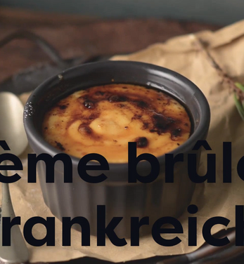 Recipe for delicious crème brulee with bourbon vanilla